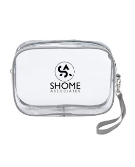 Clear Zippered Wristlet Strappy Pouch