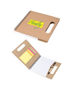 Eco Friendly Notebook with Sticky Notes and Handle