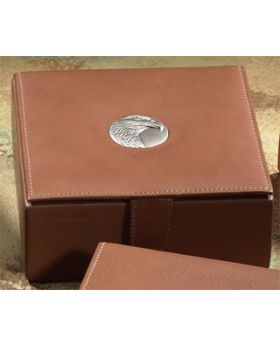 Cowhide Leather Keepsake Box