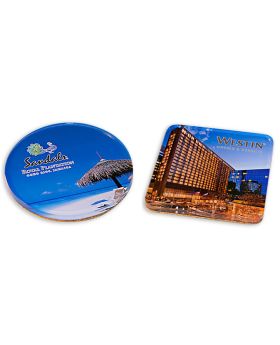 Full Color Imprinted Acrylic Coasters Cork Back