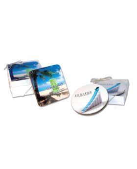 Set of 2 Full Color Wooden Coasters Gift Set