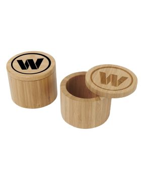 Round Bamboo Box with Sliding Lid