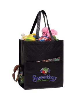 Modern Quilted Laminated Colorful NonWoven Pocket Tote