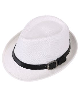 Fedora Hat with Premium Leather Fashion Buckle Band