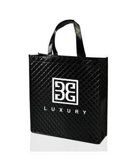 Metallic Quilted Patterned Laminated Non-Woven Polypro Tote Bags