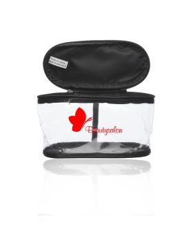 Clear Carry Handle Zip Around Rounded Travel Bag Case