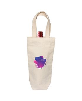 10 Oz Cotton Canvas Wine Gift Bag for Single Bottle