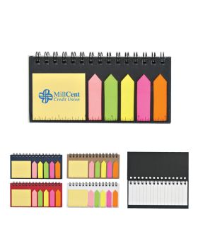 Horizontal Spiral Sticky Notes and Flags Booklet