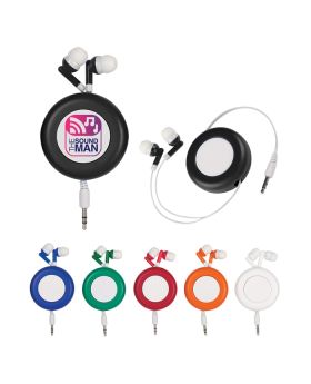 Retractable Ear Buds Round