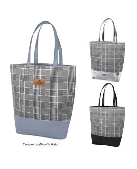 Juliet Designer Tote Bag with Metallic Silver or Matte Base Construction