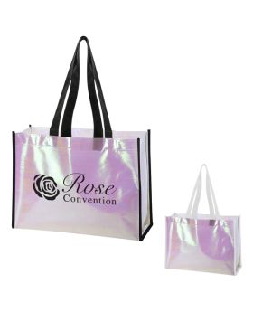 Shimmery Holographic Pearlized NonWoven Tote Bag Medium
