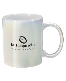 11 Oz Pearlized Iridescent C-Handle Ceramic Mug