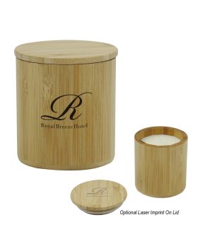 All Natural Bamboo Wood 5.5 Oz Candle with Lid - VSPE (Value Speed)
