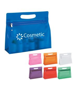 Simply Translucent Colored Zippered Pouch and Cosmetics Case