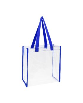 Color Straps and Clear Stadium Tote Bag Size 12x12x6