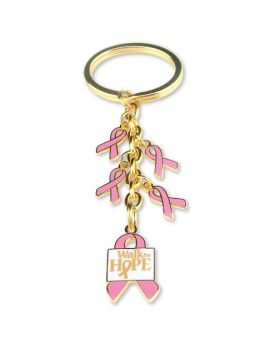 Pink Ribbon Dangle Key Chain