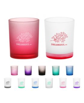 3 Oz Frosted White Vessel Custom Printed Candle Glass [ Empty No Wax Fill ]