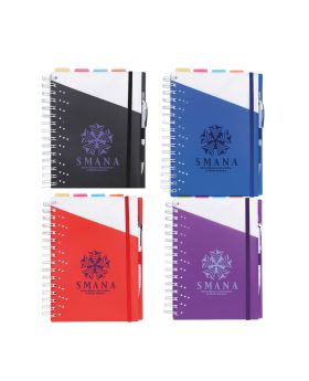 Notebook and Pen Combo with Colored Dividers 8.6 x6.8