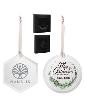 Elegant Beveled Glass Ornament in Sleek Gift Box