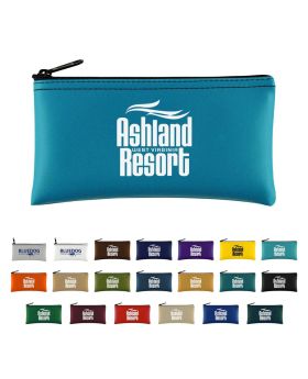 Smooth Vinyl Top Zippered Pouch and Bank Bag 7.5 x 3.5