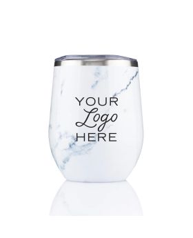 12 Oz Marble Design Stainless Steel Stemless Wine Tumbler