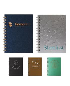 Premium StarDust Metallic Hardcover Spiral 5x7 Notebook