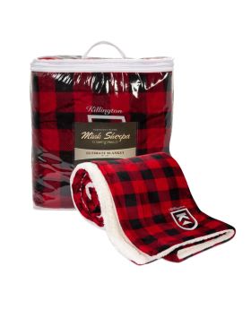 Embroidered Sherpa Luxury Blanket with Travel Bag