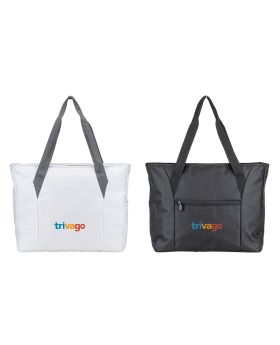 Travel Everywhere Cross Weave Laptop Tote with Full Color Logo