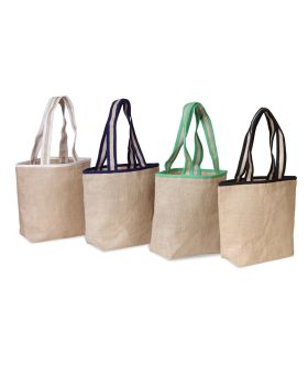 Laminated Jute Gift Tote with Accent Handles