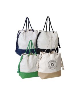 Designer Cotton Rope Tote with Jute Accent