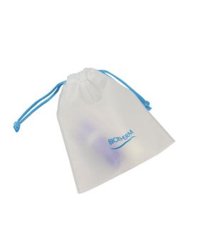 Plastic Frosted Pouch with Colored Drawstring Cord 7 x 5.9