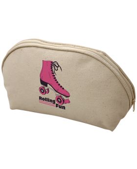 Coated Canvas Cosmetic Zippered Pouch