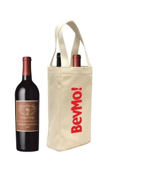 Premium BrandGear® Double Wine Bottle Gift Tote in Canvas