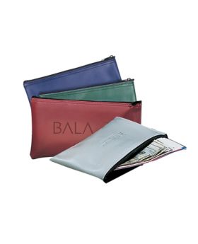 Soft Smooth Vinyl Top Zippered Pouch and Bank Bag