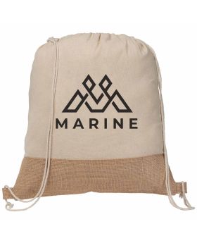 5 Oz Recycled Cotton Backpack with Jute Base Accent