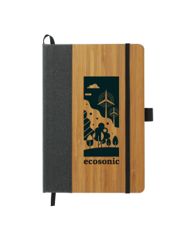 Bamboo Wooden Cover Journal with Recycled Leather Size 5.5x8.5