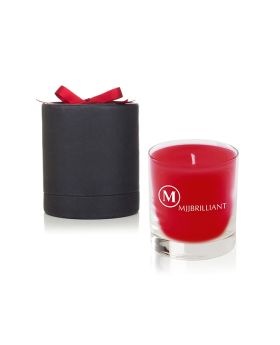11 Oz Red Candle in Ebony Round Gift Box - VLUE (Value)