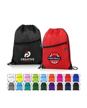 Zippered Pocket Sports Backpack with Ear Buds Feature
