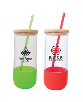 20 Oz Glass and Silicone Base Protected Glass Tumbler
