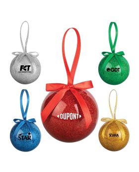 Glitter Sparkle Round Ornament in Gift Box