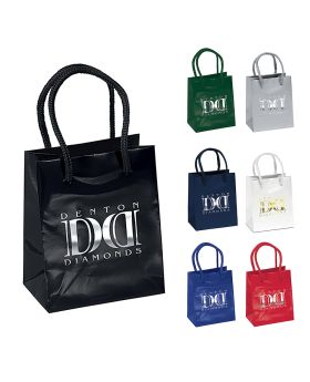 Colored Glossy Paper Foil Imprint Tote Vertical 5.5 Tall