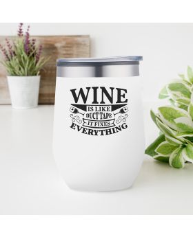 12 Oz Stainless Steel Colored Wine Tumbler with PP Liner