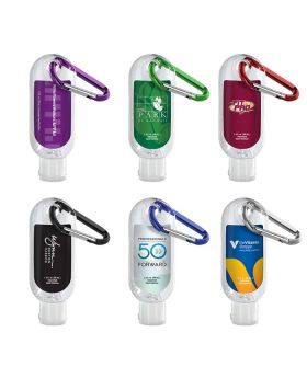 1.9 Oz Sanitizer Bottle with Carabiner Clip 70% Alcohol